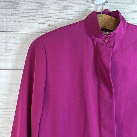 Pendleton Blouse Classic Business Vintage Long Sleeve Size 8 Pink Fuchsia - Picture 3 of 15